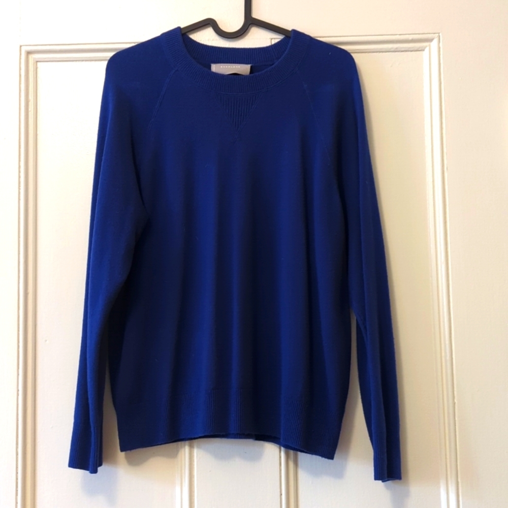 Everlane shrunken cashmere sweatshirt size L - royal blue